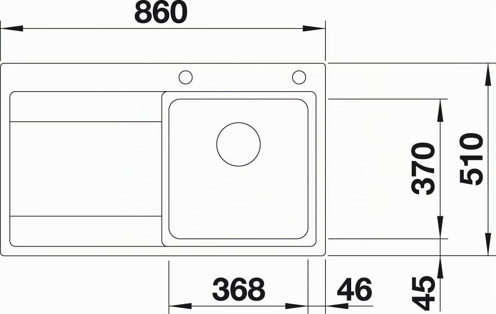 BLANCO DIVON II 45 S-IF | Edelstahl | Einbauart: Einbau von Oben & Flächenbündig | Hauptbecken recht