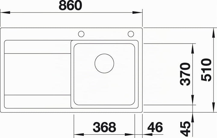 BLANCO DIVON II 45 S-IF | Edelstahl | Einbauart: Einbau von Oben & Flächenbündig | Hauptbecken recht