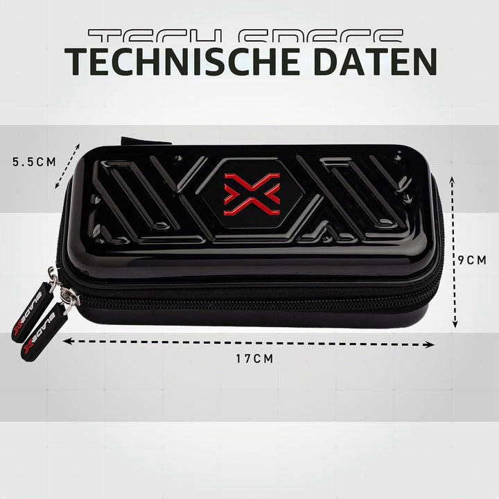 WINMAU Blade X Armor G1 Darts-Geldbörse - Schwarz Das Dartcase bietet Platz für vollständig montiert