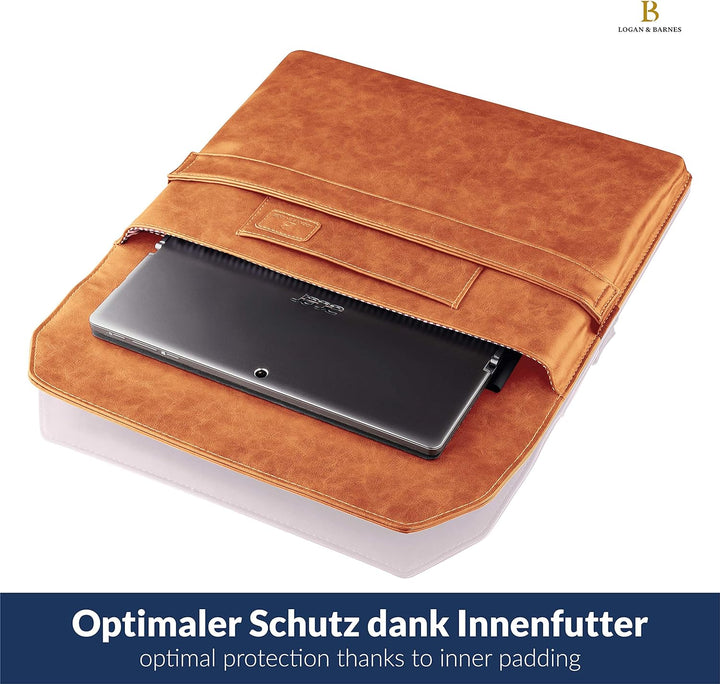 LOGAN & BARNES Laptop Hülle Herren - Elegante Laptop Tasche mit angenehmer Innenpolsterung - schlank