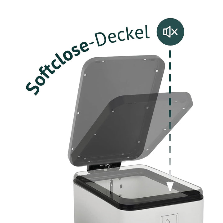 SVITA STM18 Mülleimer Treteimer Tretmülleimer Abfalleimer 18l inkl. Inneneimer Softclose-Deckel Fuss