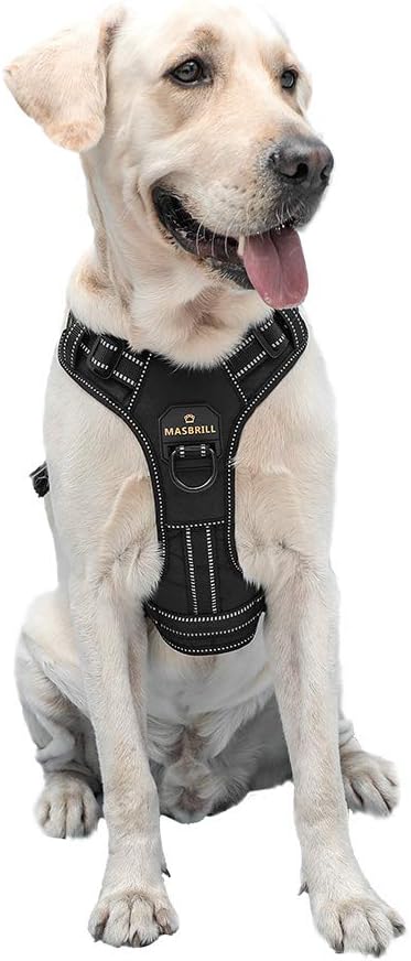 MASBRILL Hundegeschirr Grosse Hunde, Anti Zug Geschirr Hunde Brustgeschirre Einstellbar und Reflekti