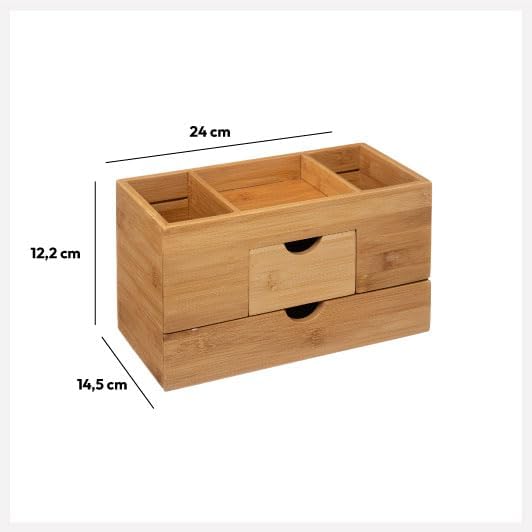 5 five simply smart 5five - organizer mit 2 schubladen und 3 fächern aus bambus