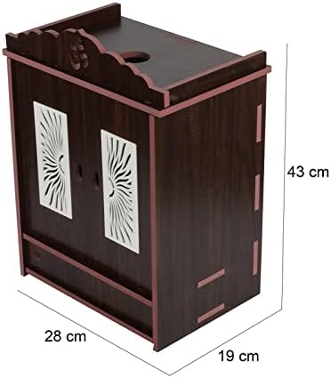CrazyInk Crazyink-512 Puja-Tempel aus Holz, zum Aufhängen, für Zuhause, für Pooja-Zimmer, Mandirholz