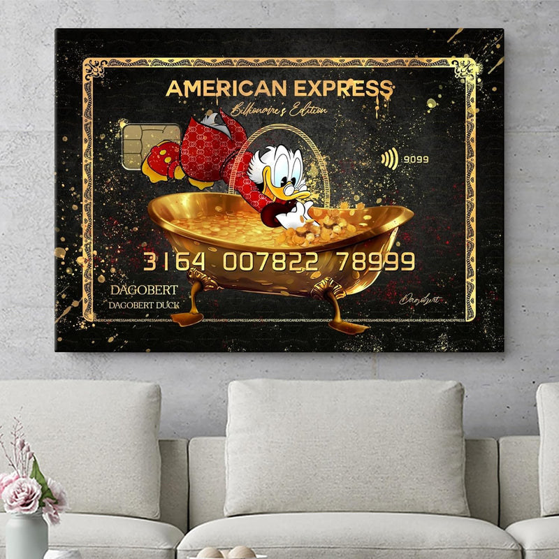 Artmazing | Dagobert Duck Bild | Dagobert Duck Leinwand | Leinwandbilder XXL Wohnzimmer | American E