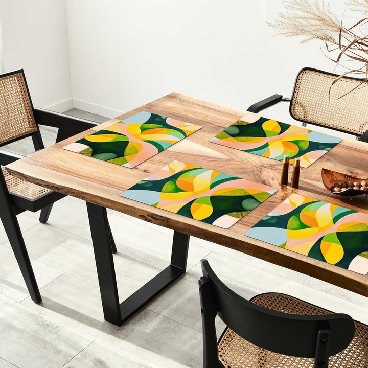 KitchenYeah© Platzsets Abwaschbar 6-Teilig 45x30 cm Tischsets Platzdeckchen Platzset Unterlage Tisch