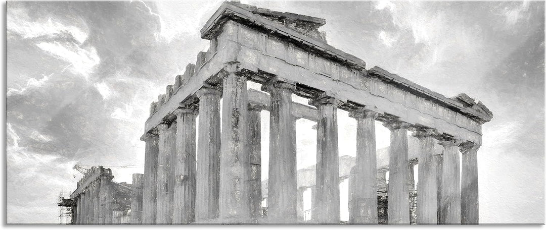 Pixxprint Glasbild Panorama, Wandbild aus Echtglas, Akropolis in Athen, 100x40 cm, inkl. Aufhängung