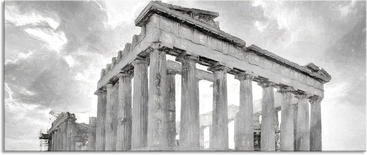 Pixxprint Glasbild Panorama, Wandbild aus Echtglas, Akropolis in Athen, 100x40 cm, inkl. Aufhängung