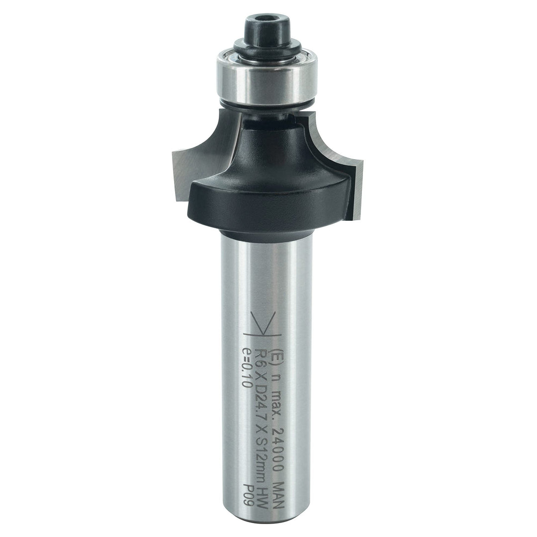 ENT 14368 Abrundfräser HW, Schaft (S) 12 mm, Durchmesser (D) 24,7 mm, NL 12,7 mm, R 6 mm, SL 40 mm,