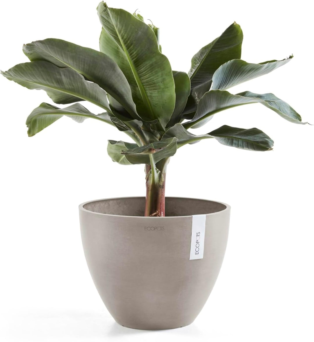 ECOPOTS Blumentopf Antwerp Braun Grau - Durchmesser Ø 40 cm rund gross - Pflanzentopf aus Recycling