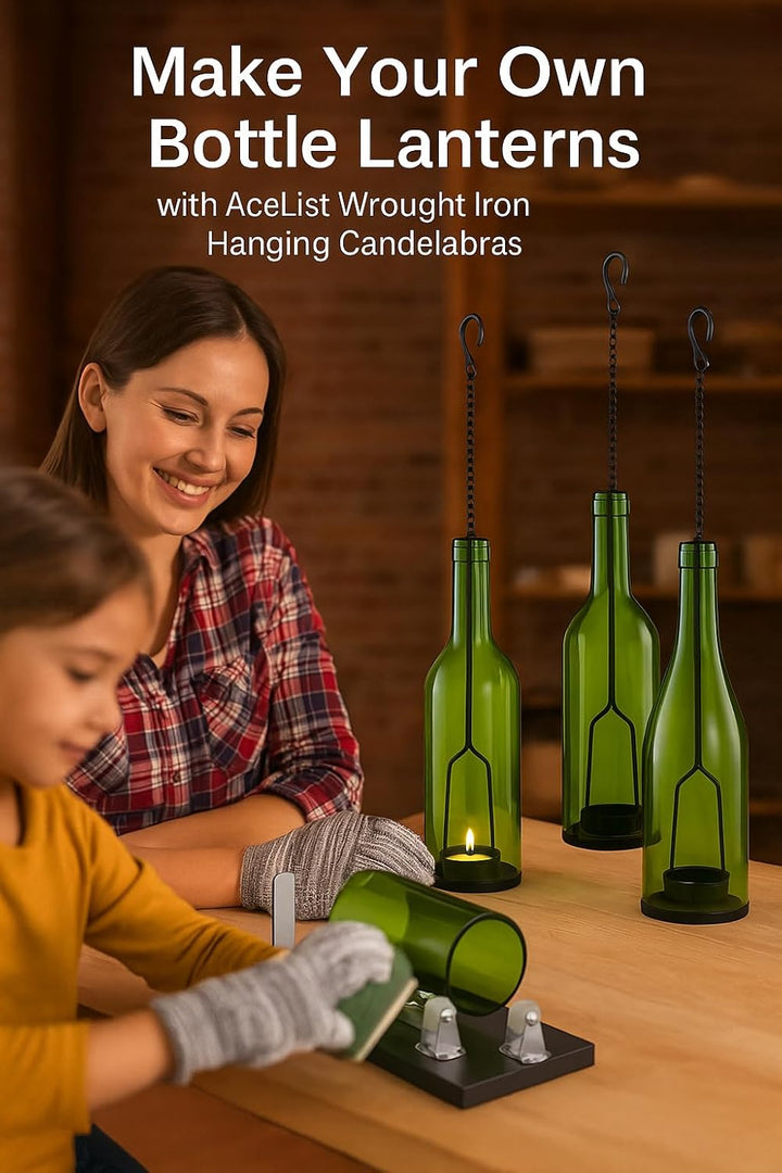 gzero Schmiedeeisen Leuchter, matt schwarz Finish dekorativer Kerzenhalter für Heimwerker Beleuchtun