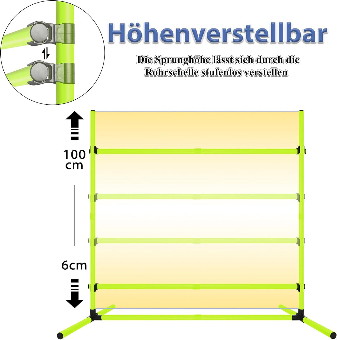 AufuN Hunde Agility Set, 4X Höhenverstellbare Hürden + Slalomstäbe inkl. Tragetasche, Hürdenset Trai