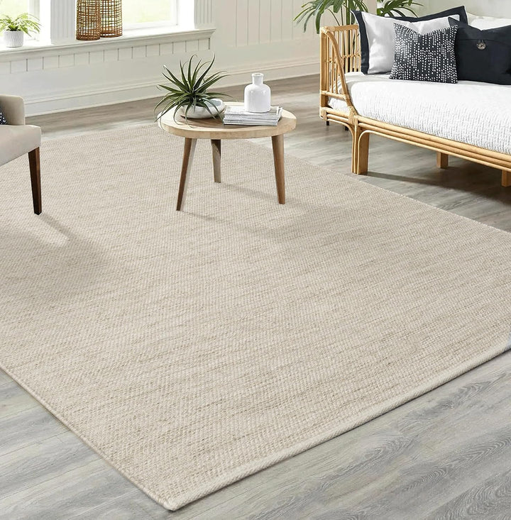 the carpet Boho Natur Wool Handgewebter Wollteppich im natürlichen skandinavischen Boho-Look, Handar
