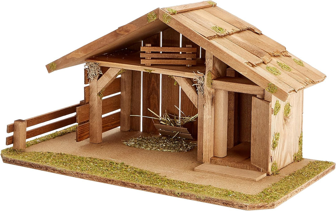 Alfred Kolbe Krippen 1331/12 Weihnachtskrippe aus Holz für 10-12 cm Figuren 55 x 30 x 29 cm,
