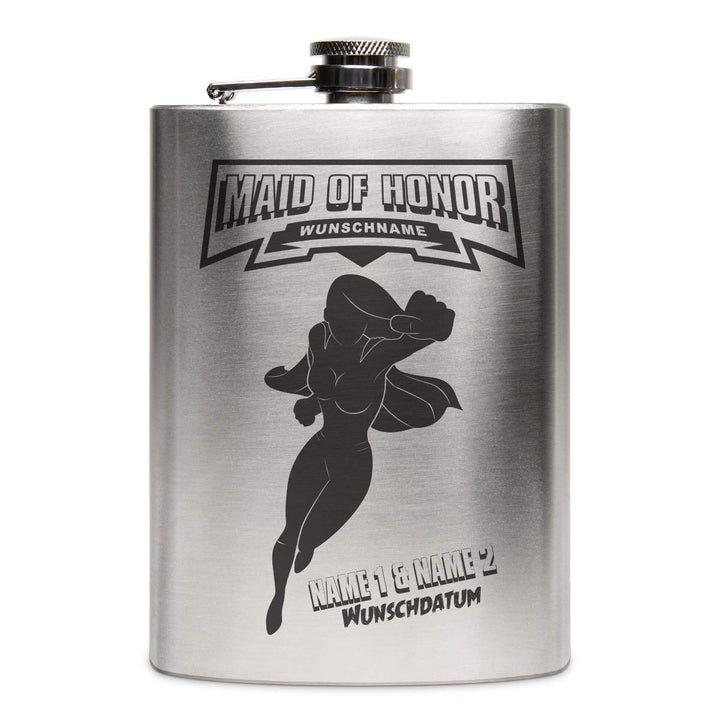 Flachmann Edelstahl 237 ml 8 oz individuelle Gravur Geschenk - Maid of Honor, Maid Of Honor