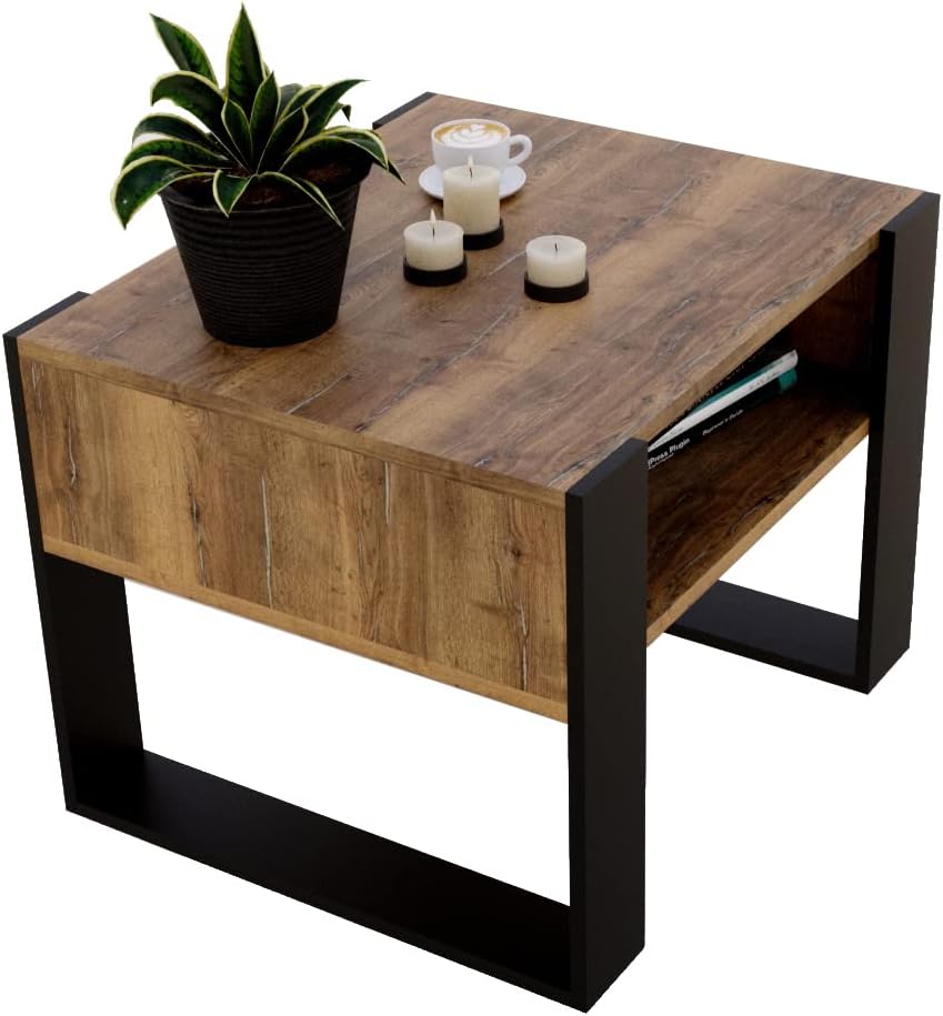 MRBLS Couchtisch – modernes rustikales Design – Wohnzimmer-Tisch Beistelltisch Kaffeetisch Sofatisch