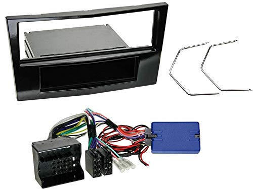 1 DIN Radio Einbauset mit Lenkradfernbedienung für Opel Corsa D (S-D) 2009-2014 Piano Black