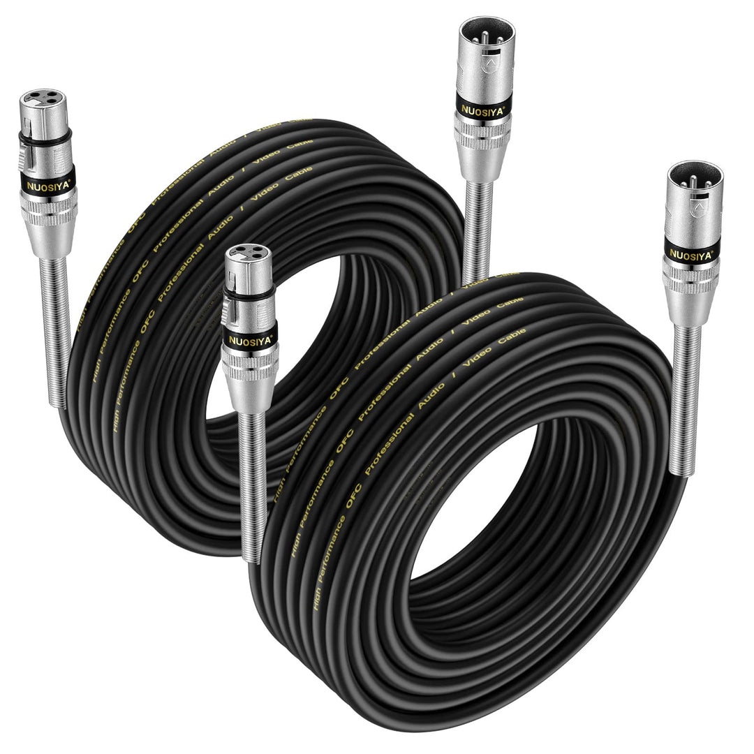 XLR Kabel 10m 2Pack Symmetrisches Mikrofonkabel, Metallfeder SR Design XLR-Stecker auf Buchse, Verlä