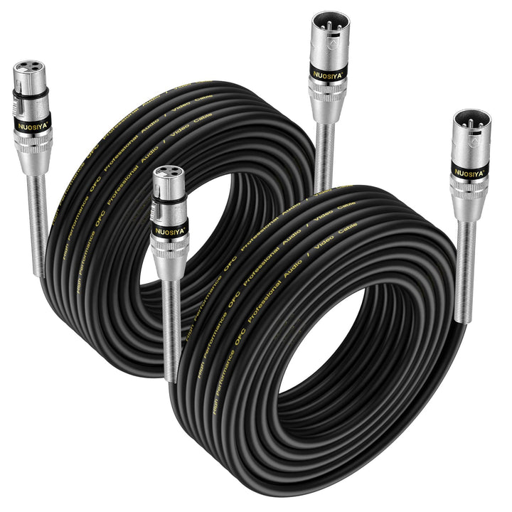 XLR Kabel 10m 2Pack Symmetrisches Mikrofonkabel, Metallfeder SR Design XLR-Stecker auf Buchse, Verlä