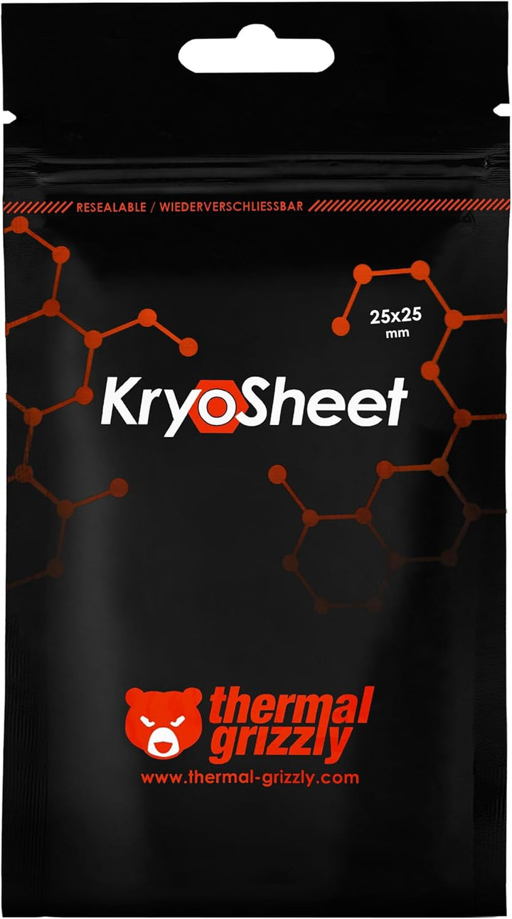 Thermal Grizzly - KryoSheet (25x25x0,2mm) - Graphen Wärmeleitpad - Höchste Wärmeleitfähigkeit - Alte
