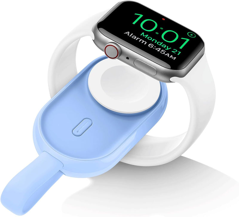 VEGER Mini Powerbank kompatibel mit Apple Watch Series (9-1) 1200mAh, Wireless Tragbares Ladegerät k