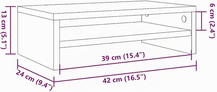 vidaXL Monitorständer Artisan-Eiche 42x24x13 cm Holzwerkstoff, Bildschirmständer, Monitorerhöhung, L