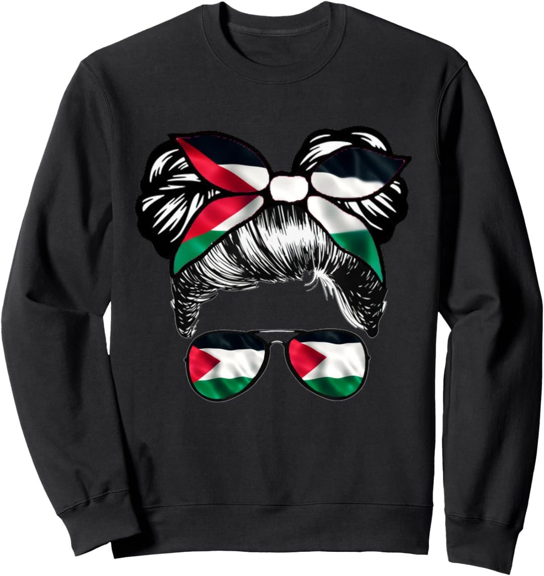 Flag Of Palestinian Girl Palestine Woman Wear Hair Accessory Sweatshirt