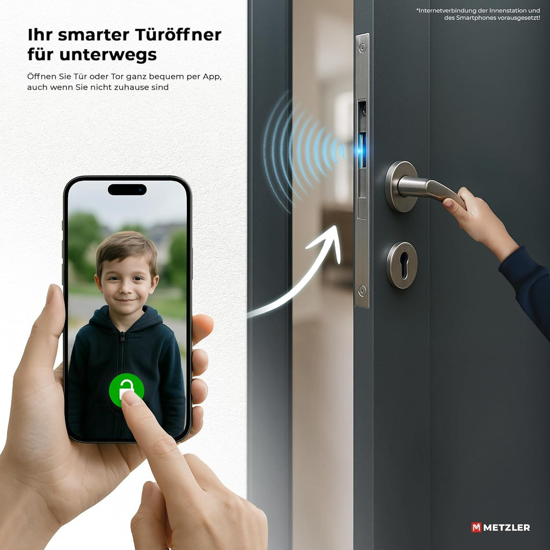 Metzler VDM10 2.0 Video Sprechanlage Komplett Set mit austauschbarem Namensschild - Anschluss 2-Drah