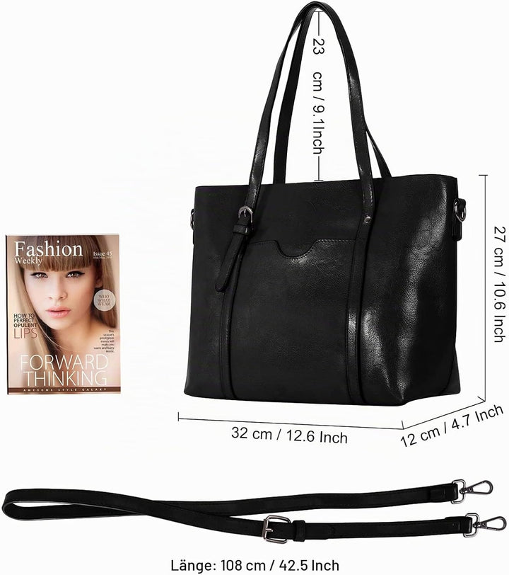 HAWEE Damen Crossbody Handtasche Grosse Shopper Umhängetasche Kunstleder Tote Schultertasche Mode He