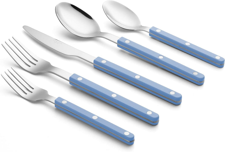 ANNOVA Besteckset, Retro/Nieten-Farbenfrohes Edelstahl-Geschirr Küchenbesteckset, enthält Tischmesse