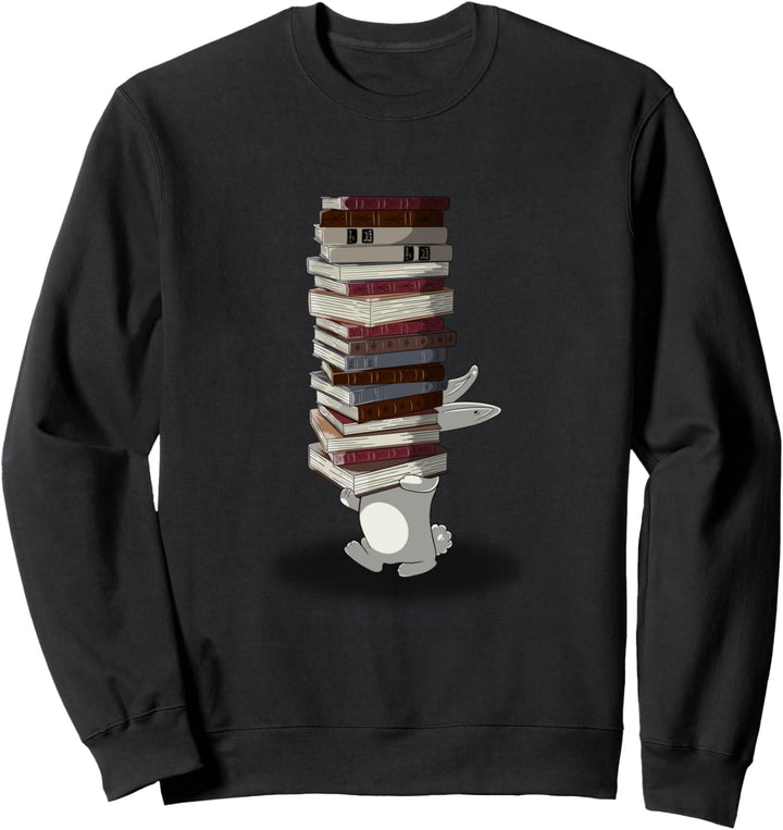 Lustiges Kaninchen, das Bücher liest Sweatshirt