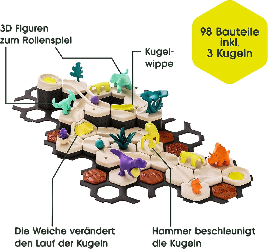 Ravensburger GraviTrax Junior Starter-Set L Dino 24586 - Kugelbahn ab 3 Jahre - Murmelbahn und Konst
