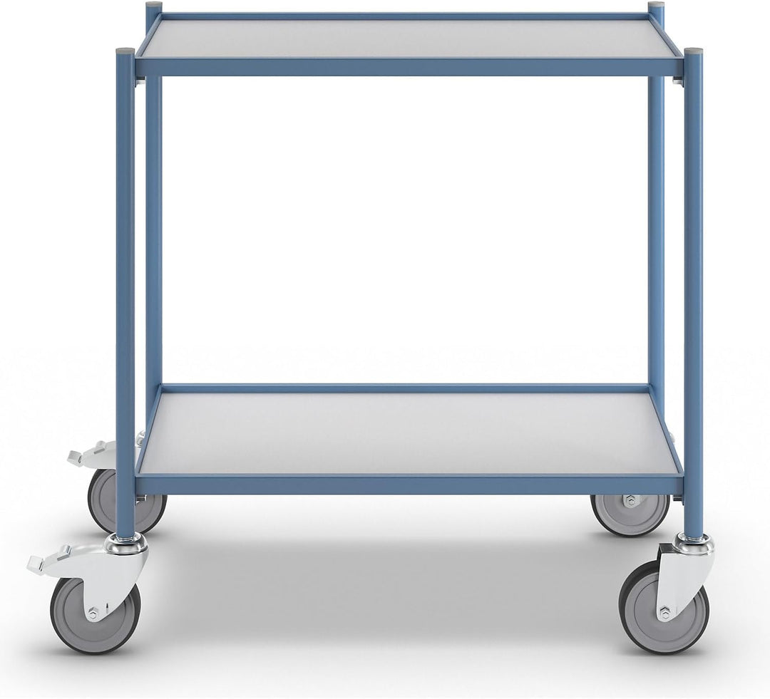 Euro Fuerza mesa carro, Capacidad de Carga 150 kg sin manillar 2 pisos, 4 ruedas, 2 Con Doble parada