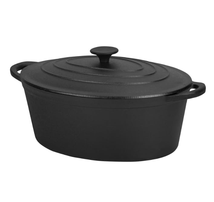 KRAFT&amp;DELE KD4246 Gusseisen Bräter 6,4 L 33 cm Schmortopf Dutch Oven mit Deckel für Induktion, Backo