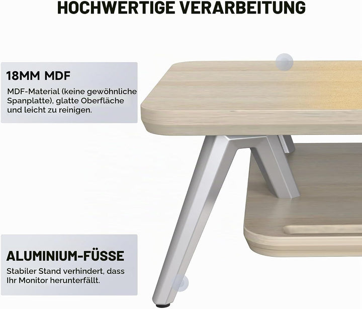 Fenge Dual Monitorständer mit Telefon/Pad Halter, 2 Etagen Gross Computer Bildschirmständer für Lapt