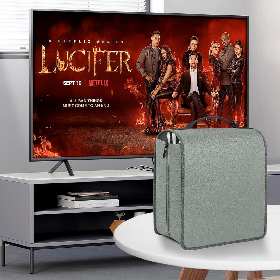 AKOZLIN DVD CD Aufbewahrungsbox mit extra Breiten Titelblättern,tragbarer Binderhalter,Brieftasche,A
