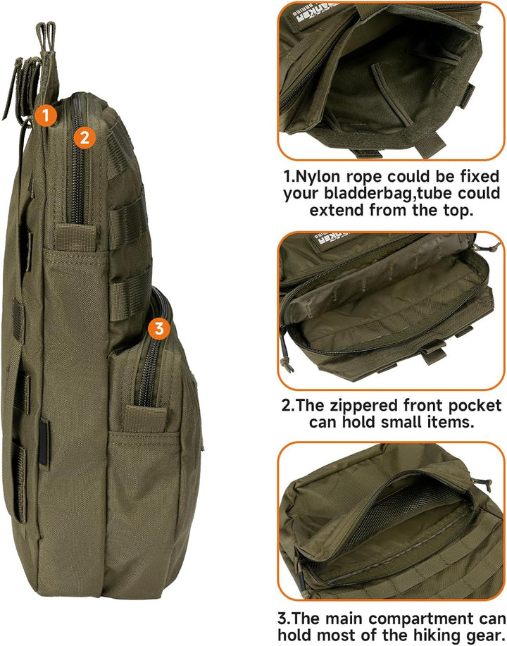 EXCELLENT ELITE SPANKER Taktisch MOLLE Trinkrucksack für 3L Trinkwasserblase Molle Westenzubehör Tri