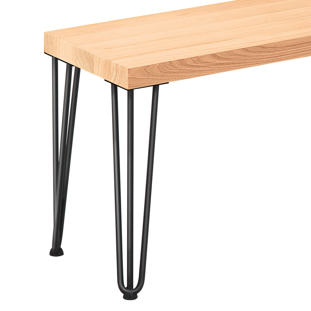 LAMO Manufaktur Hocker Beistelltisch Sitzbank 30x30x47 cm, Möbelfüsse Creative Schwarz/Natur, LSB-01