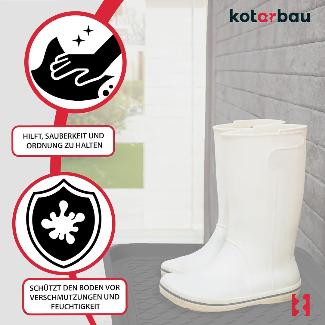 KOTARBAU® Schuhabtropfschale - 38 x 76 cm - Abtropfmatte für nasse Schuhe - Schuhablage für Herbst &
