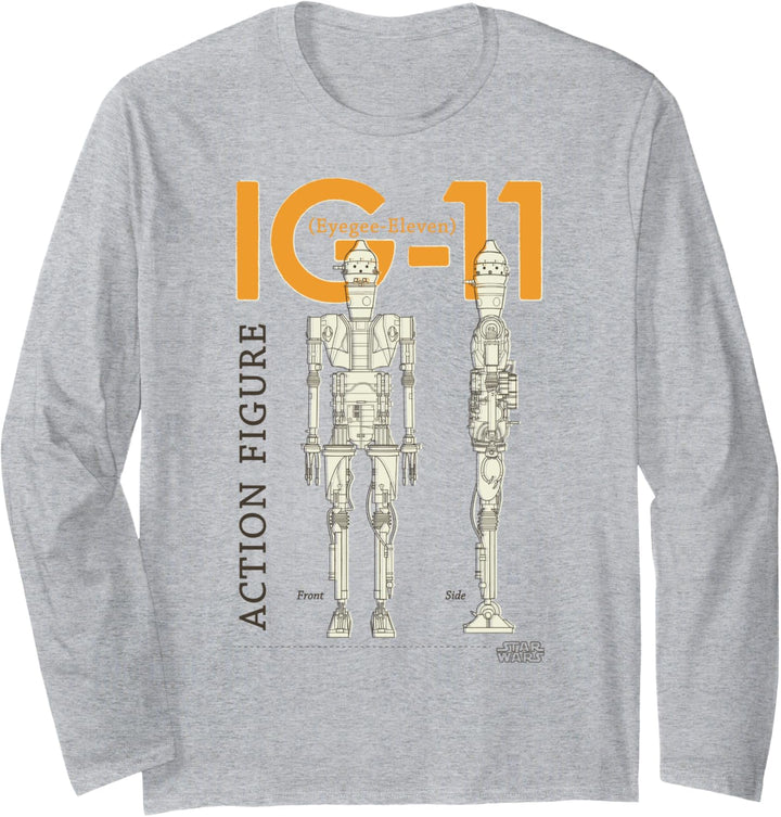 Star Wars The Mandalorian IG-11 Action Figure Schematic Langarmshirt