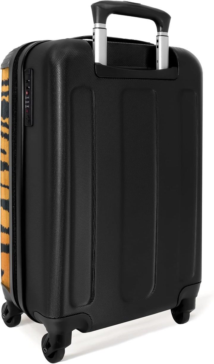 NoBoringSuitcases.com® Koffer Handgepäck Trolley Rollkoffer Kleine Reisekoffer mit 4 Rollen - Tigerd