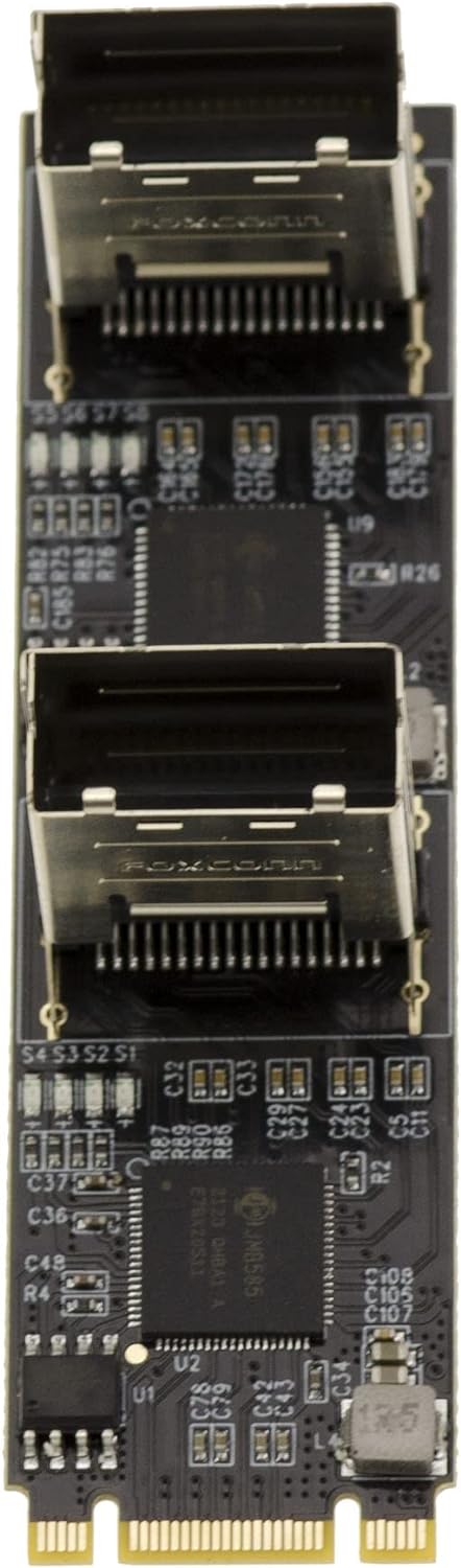 KALEA-INFORMATIQUE M.2. Karte 8 Ports SATA 3.0 6Gbps für M2-Port vom Typ PCIe 3.0 M-Key oder B+M mit