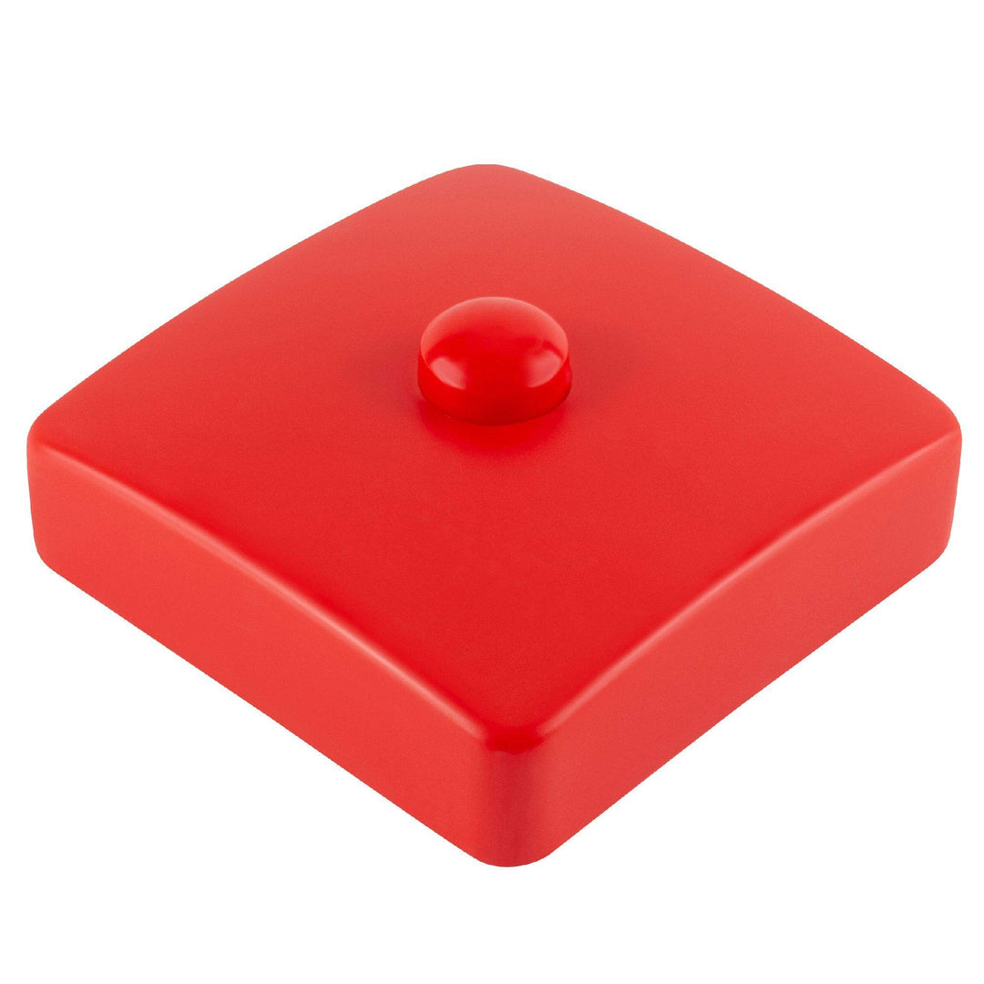 7 x Pfostenkappe eckig 91 x 91 mm rot Kunststoff – wetterfeste Abdeckkappe für Vierkantpfosten, UV-b