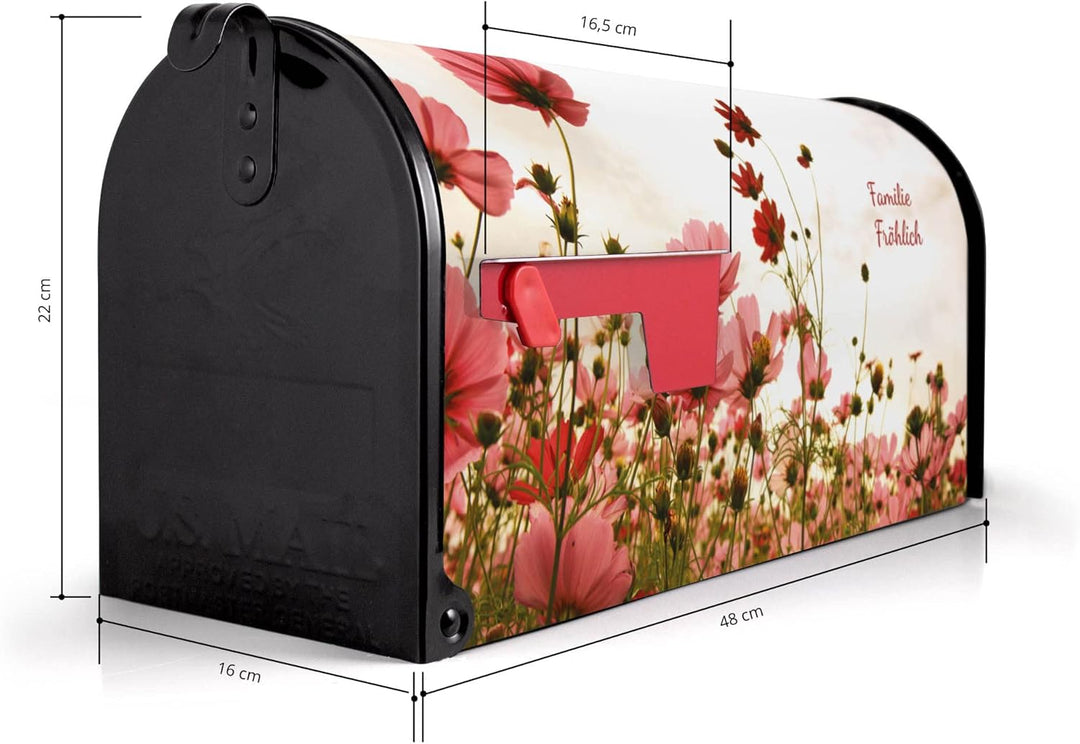 banjado® Amerikanischer Briefkasten individualisiert - US Mailbox/Letterbox mit Motiv Schmuckkörbche