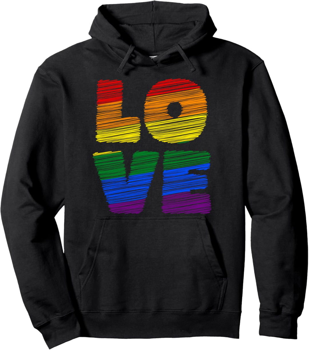 Gay Pride Love Rainbow Flag Clothing LGBT Funny LGBTQ Pullover Hoodie