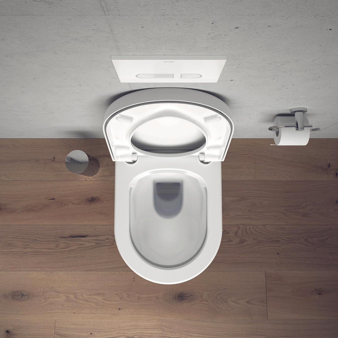 Duravit WC-Sitz Starck 3, Toilettendeckel aus Urea-Duroplast, Klodeckel mit Edelstahl Scharnieren, W