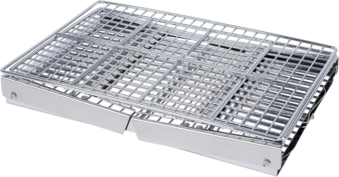 Bo-Camp Compact Deluxe Edelstahl Grill, Silber, 33 x 22,5 x 27,5 cm