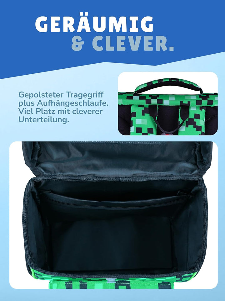Familando Jungen Schulranzen 1. Klasse · Playworld Gaming Pixel Schultasche · ergonomisch & leicht ·