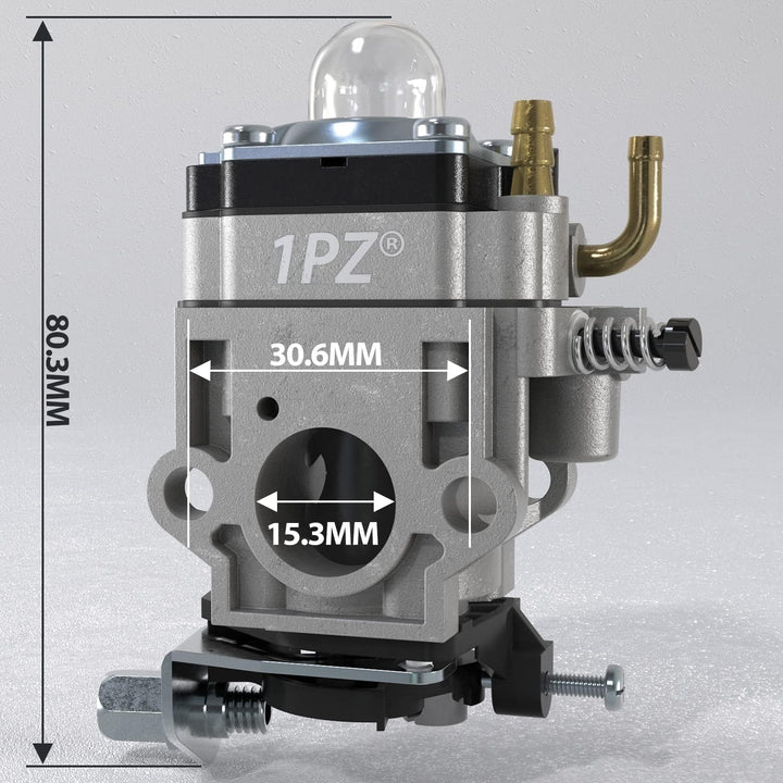 1PZ F6C-15T Vergaser Kit 15mm für 52cc 49cc 47cc 43cc 2-Takt Motorsense Trimmer Motor mit Primer Bir