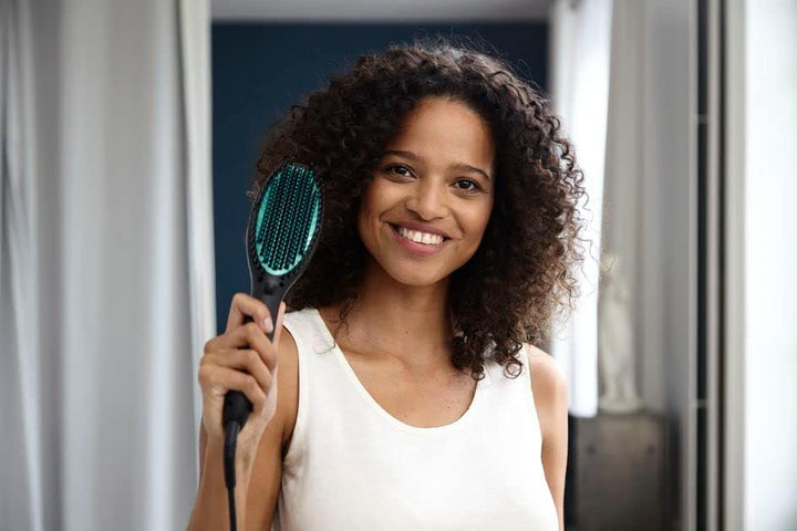 Rowenta Powerstraight Glättbürste, CF5820, Alle Haartypen, Glätten Mit Dreifachwirkung, Strahlender